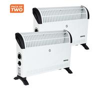 Geepas 2kW Convection Heater Electric Convector Radiator 3 Heat Setting 750/1250/2000W in White | Size: Double Geepas White Double