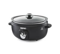 Geepas 3.5 Litre Slow Cooker | 3 Temperature Settings, Removable Easy-Clean Aluminum Bowl | Tempered Glass Lid & Cool Touch Handles, Chalkboard Design | 2 Year Warranty, Black