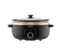 Geepas 3.5L Slow Cooker Tempered Glass Lid 3 Heat Settings & Auto Mode In Black Black