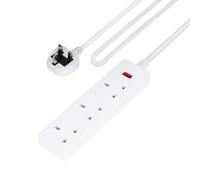 Geepas 3 Gang Extension Lead, 2M Cable Indicator Light Wall Mountable