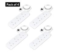 GEEPAS 3 Gang Extension Lead, 2M Cable | 3-Way Plug Extension Cable, 13A | Wall Mountable & Multi Socket Mains Strip for Home Bedroom Office | Heavy Duty UK Plug | White, Pack of 4