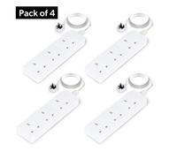 GEEPAS 3 Gang Extension Lead, 2M Cable | 3-Way Plug Extension Cable, 13A | Wall Mountable & Multi Socket Mains Strip for Home Bedroom Office | Heavy Duty UK Plug | White, Pack of 4
