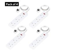 Geepas 3 Gang Extension Lead, 2M Cable Indicator Light Pack Of 4