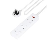 GEEPAS 3 Gang Extension Lead, 3M Cable | 3-Way Plug Extension Cable | 3 Socket Power Strip with Neon Indicator Light | Heavy Duty UK Plug
