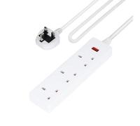 GEEPAS 3 Gang Extension Lead, 5M Cable | 3-Way Plug Extension Cable | 3 Socket Power Strip with Neon Indicator Light | Heavy Duty UK Plug