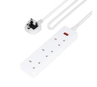 GEEPAS 3 Gang Extension Lead, 5M Cable | 3-Way Plug Extension Cable | 3 Socket Power Strip with Neon Indicator Light | Heavy Duty UK Plug