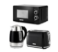 Geepas 3-Piece Kitchen Set 1.7L Kettle 2 Slice Toaster and 20L Microwave