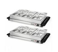 GEEPAS 300W Electric Food Warmer Buffet Server for Table - 3 x 2.4 L