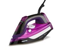 GEEPAS Steam Iron | Clothes Dry & Steam Press | 35s Fast Heat-Up, Vertical Steaming | Ceramic Soleplate & Adjustable Temperature | 480ml Water Tank 0.9g/Steam Output | 2 Year Warranty 3000W Purple