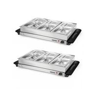 GEEPAS 300W Electric Food Warmer Buffet Server for Table - 3 x 2.4 L