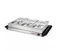 GEEPAS 300W Electric FoodWarmer,Stainless Steel Buffet Trays with Lids