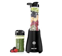 Geepas 300W Personal Blender Smoothie Milkshake Maker | Mini Travel Blender for Protein Shakes | 2 x Portable BPA Free Tritan Sports Blending Bottles with Leak-Proof Lids | Nutrient Extractor