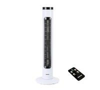 GEEPAS 32" Tower Fan with Remote Control | Portable Bladeless Oscillating Cooling 3 Speed Level 3 Mode With 7.5H Timer | Standing Energy Efficient Air Cooler for Home Office 2 Year Warranty 50W White