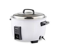 Geepas Commercial Rice Cooker 4.2L, 1600W | Non-Stick Aluminum Removable Inner Pot | Auto Switch from Cook to Warm | Stainless Steel Lid with Measuring Cup & Spatula | White Perfect for Busy Kitchen