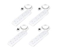 GEEPAS 4 Gang Extension Lead, 2M Cable | 4-Way Plug Extension Cable, 13A | Wall Mountable & Multi Socket Mains Strip for Home Bedroom Office | Heavy Duty UK Plug | White, Pack of 4