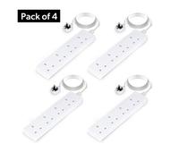 Geepas 4 Gang Extension Lead, 2M Cable Pack Of 4