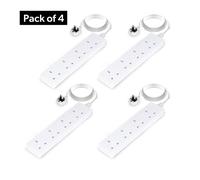 Geepas 4 Gang Extension Lead, 2M Cable Pack Of 4