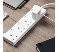 Geepas 4 Gang Extension Lead, 3 M Cable 4 Socket With Individual Switches In White White