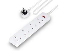 Geepas 4 Gang Extension Lead Cable 5m with 4 Socket Power Strip