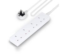 Geepas 4 Gang Extension Lead, 5M Cable 4 Socket Power Strip, 13A In White White
