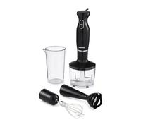 Geepas 4-in-1 Hand Blender with Electric Whisk, 860ML Vegetable Chopper & 600ML Beaker | 200W Stick Blender, Soup Mixer, Hand Immersion blender| Mini Food Processor for Baby Food Soup Fruits Egg Whisk
