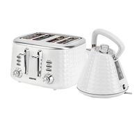 (White) Geepas Kettle & 4 Slice Bread Toaster set