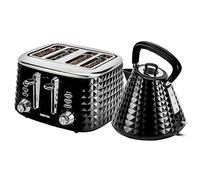 Geepas 4 Slice Bread Toaster & 1.5L Cordless Electric Kettle Combo Set with Textured Design - 1750W Toastie Machine with 7 Browning Control - 3000W Pyramid Kettle with Auto Shut Off & Boil Dry Sensor