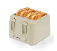 Geepas 4 Slice Toaster 1400W | 6 Browning Levels & Dual Controls in Beige Geepas Beige