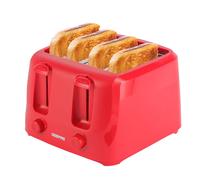 Geepas 4 Slice Toaster 1400W | 6 Browning Levels & Dual Controls in Red Geepas Red