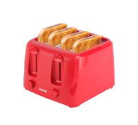 Geepas 4 Slice Toaster 1400W | 6 Browning Levels & Dual Controls in Red Geepas Red