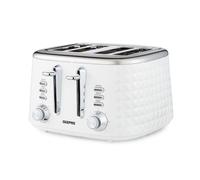 4 Slice Bread Toaster 7 Level Browning Control 1750W Geepas White One Size