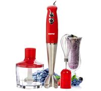 Geepas 400W 3-in-1 Immersion Hand Blender with 860ml Chopper Bowl, Whisk & Stainless Steel Blades - GHB43018UK
