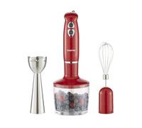 Geepas 400W 3-in-1 Powerful Hand Blender | Sturdy Stainless Steel Blades | 2 Speed Mini Food Processor for Baby Food Soup Vegetables Fruits | 860ml Chopper Bowl & Electric Egg Whisk | 2 Years Warranty