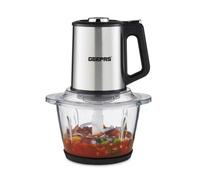 Geepas 400W Mini Food Processor | 1.2L Glass Jar Bowl & 4 Stainless Steel Blades, 3 Speed, Mini Food Chopper Shredder Perfect for Salads, Salsa, Guacamole, Pesto, Curry Pastes & More - 2 Year Warranty
