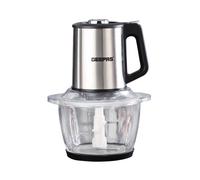 Geepas 400W Mini Food Processor | 1.2L Glass Jar Bowl & 4 Stainless Steel Blades, 2 Speed, Mini Food Chopper Shredder Perfect for Salads, Salsa, Guacamole, Pesto, Curry Pastes & More - 2 Year Warranty