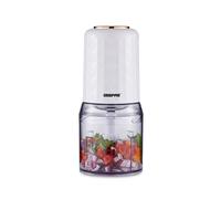 Geepas 400W Mini Food Processor 500ml Food Chopper, 4 Bi-Level Stainless Steel Double Blades for Blending & Chopping in White Geepas White