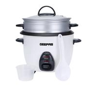 Geepas GRC35017UK 400W 1L Rice Cooker And Steamer With Keep Warm Function - White
