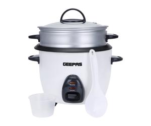 Geepas 450W Rice Cooker & Steamer with Keep Warm Function, 1L , Automatic Cooking