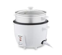 Geepas 450W Rice Cooker & Steamer with Keep Warm Function, 1L | Automatic Cooking, Non-Stick Inner Pot | Make Rice & Steam Healthy Vegetables | Includes Measuring Cup, Spatula & Detachable Power Cord