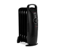 Geepas Oil Filled Radiator Heater 450W, 5 Fin | Mini Portable Electric Heater Adjustable Thermostat Safety Cut-off Overheat Protection Energy Efficient Heating | 2 Year Warranty Black