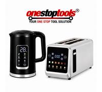 GEEPAS 5-in-1 Digital 4 Slice Long Toaster & Electric Kettle Set | 5 Temperature Settings Keep Warm Function 2200W 1.7L Cordless Jug Kettle | 6 Browning Levels, Cancel Defrost & Reheat Function 1450W