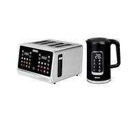 GEEPAS 5-in-1 Digital 4 Slice Long Toaster & Electric Kettle Set | 5 Temperature Settings Keep Warm Function 2200W 1.7L Cordless Jug Kettle | 6 Browning Levels, Cancel Defrost & Reheat Function 1770W
