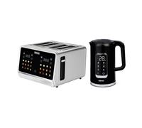 GEEPAS 5-in-1 Digital 4 Slice Long Toaster & Electric Kettle Set | 5 Temperature Settings Keep Warm Function 2200W 1.7L Cordless Jug Kettle | 6 Browning Levels, Cancel Defrost & Reheat Function 1770W