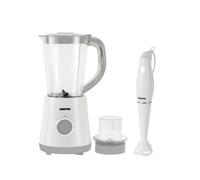 Geepas 500W Electric Jug Blender And 180W Black Hand Blender Combo Set, Grey