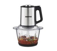 GEEPAS 500W Mini Food Processor | 1.2L Glass Jar Bowl & 4 Stainless Steel Blades, 3 Speed, Mini Food Chopper Shredder Perfect for Salads, Salsa, Guacamole, Pesto, Curry Pastes & More - 2 Year Warranty