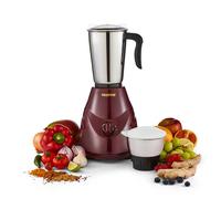 GEEPAS 550W 2-in-1 Mixer Grinder | Stainless Steel Jars & Blades | 3 Speed Control, Perfect for Chutney, Dry & Wet Fine Grinding Mixing | Overload Protection | Powerful Motor | 2 Year Warranty, Maroon