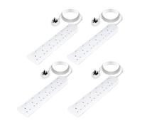 Geepas 6 Gang Extension Lead, 2M Cable with Individual Switches Pack of 4 in White Geepas White
