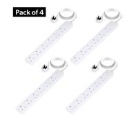 Geepas 6 Gang Extension Lead, 2M Cable Wall Mountable Pack of 4 in White Geepas White