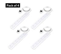 Geepas 6 Gang Extension Lead, 2M Cable Wall Mountable in White Geepas White
