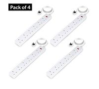 Geepas 6 Gang Extension Lead, 2M Cable With Neon Indicator Light In White White